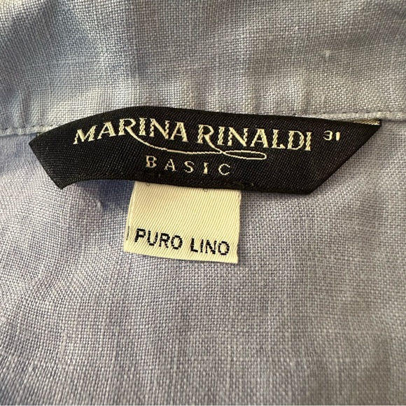 Marina Rinaldi Linen Shirt in Blue- 10 - Picture 4 of 5